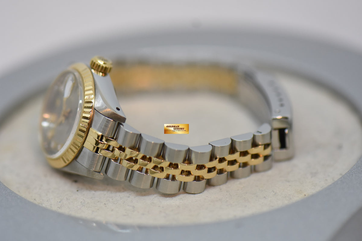 [SOLD] ROLEX OYSTER DATEJUST 26mm HALF-GOLD IN JUBILEE BRACELET COMPUTER DIAMOND DIAL 69173 (NEAR MINT)