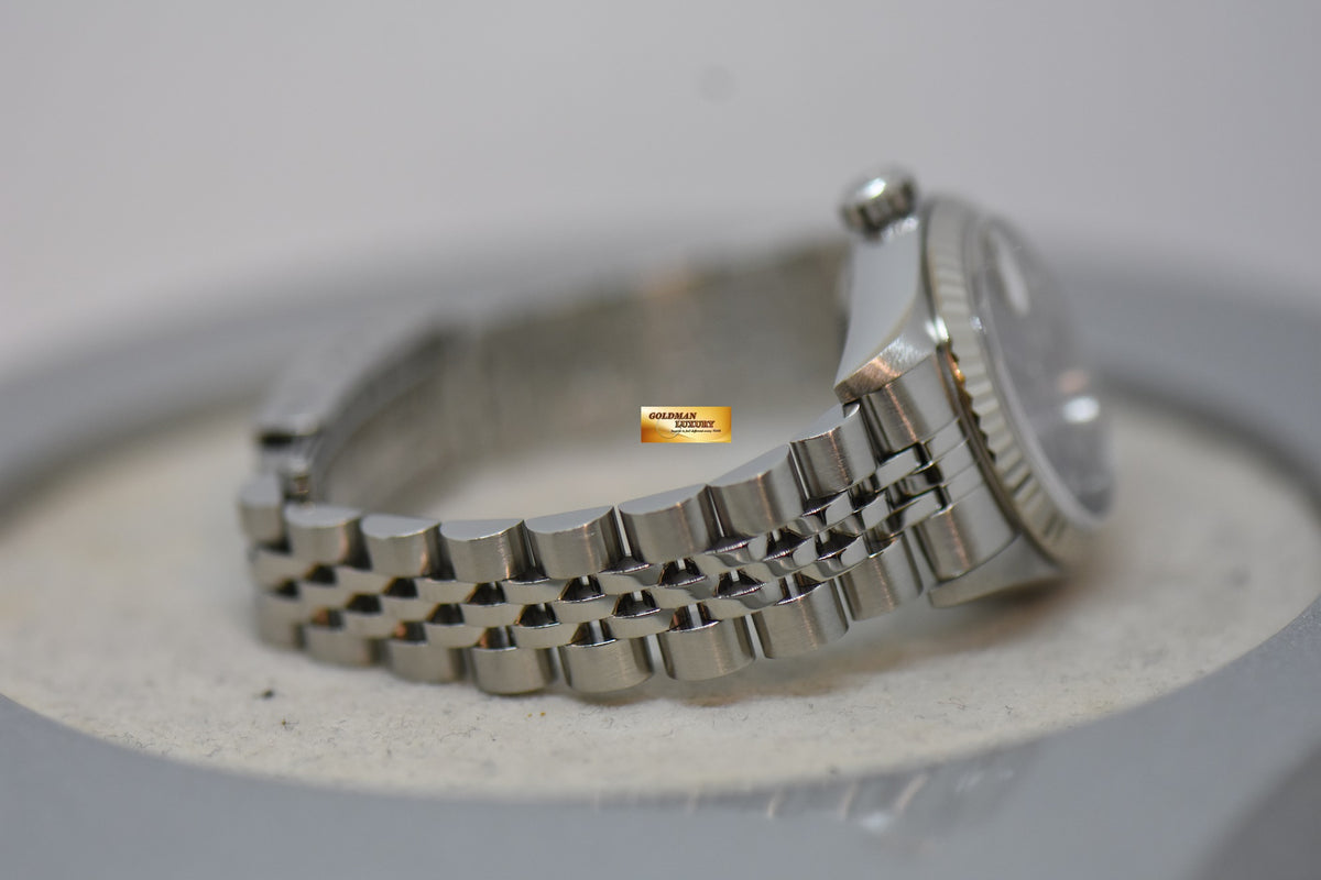 [SOLD] ROLEX OYSTER DATEJUST 26mm STEEL IN JUBILEE BRACELET BLACK TAHITIAN MOP DIAMOND DIAL 79174 (MINT)