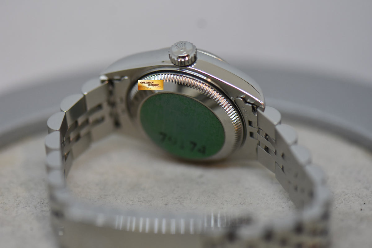 [SOLD] ROLEX OYSTER DATEJUST 26mm STEEL IN JUBILEE BRACELET BLACK TAHITIAN MOP DIAMOND DIAL 79174 (MINT)