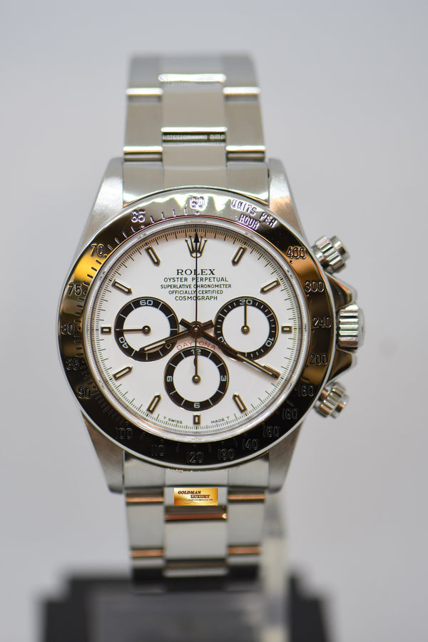 [SOLD] ROLEX OYSTER PERPETUAL DAYTONA CHRONOGRAPH 40mm ZENITH MVT 4030 STEEL IN OYSTER BRACELET WHITE DIAL 16520 (MINT)