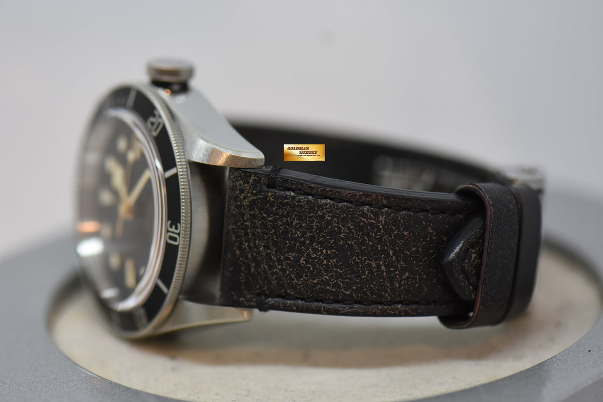 [SOLD] TUDOR BLACK BAY 41mm STEEL IN LEATHER STRAP BLACK BEZEL 79230N AUTOMATIC (MINT)