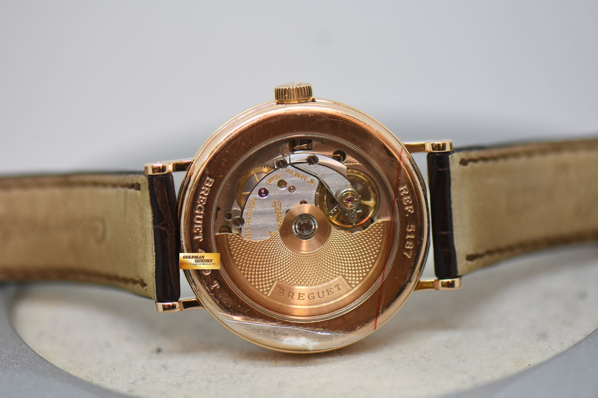 [SOLD] BREGUET CLASSIQUE REGULATOR 36mm ROSE GOLD IN LEATHER STRAP AUTOMATIC 5187BR/15/986 (MINT)