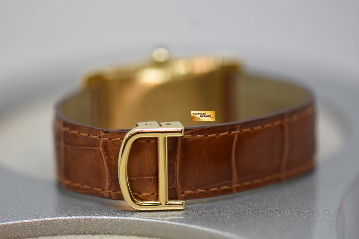 [SOLD] CARTIER TANK AMERICAINE MEDIUM YELLOW GOLD IN LEATHER STRAP AUTOMATIC (NEAR MINT)