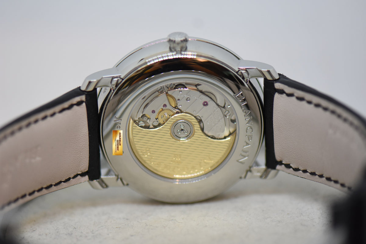 [SOLD] BLANCPAIN VILLERET COMPLETE CALENDAR MOONPHASE 40mm STEEL IN LEATHER STRAP AUTOMATIC 6654A/1127/55B (LNIB)