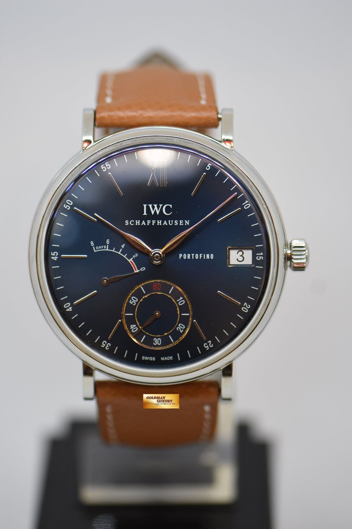 [SOLD] IWC PORTOFINO 43mm 8 DAYS POWER RESERVE MANUAL WINDING BLUE DIAL IW5101-06 (NEAR MINT)