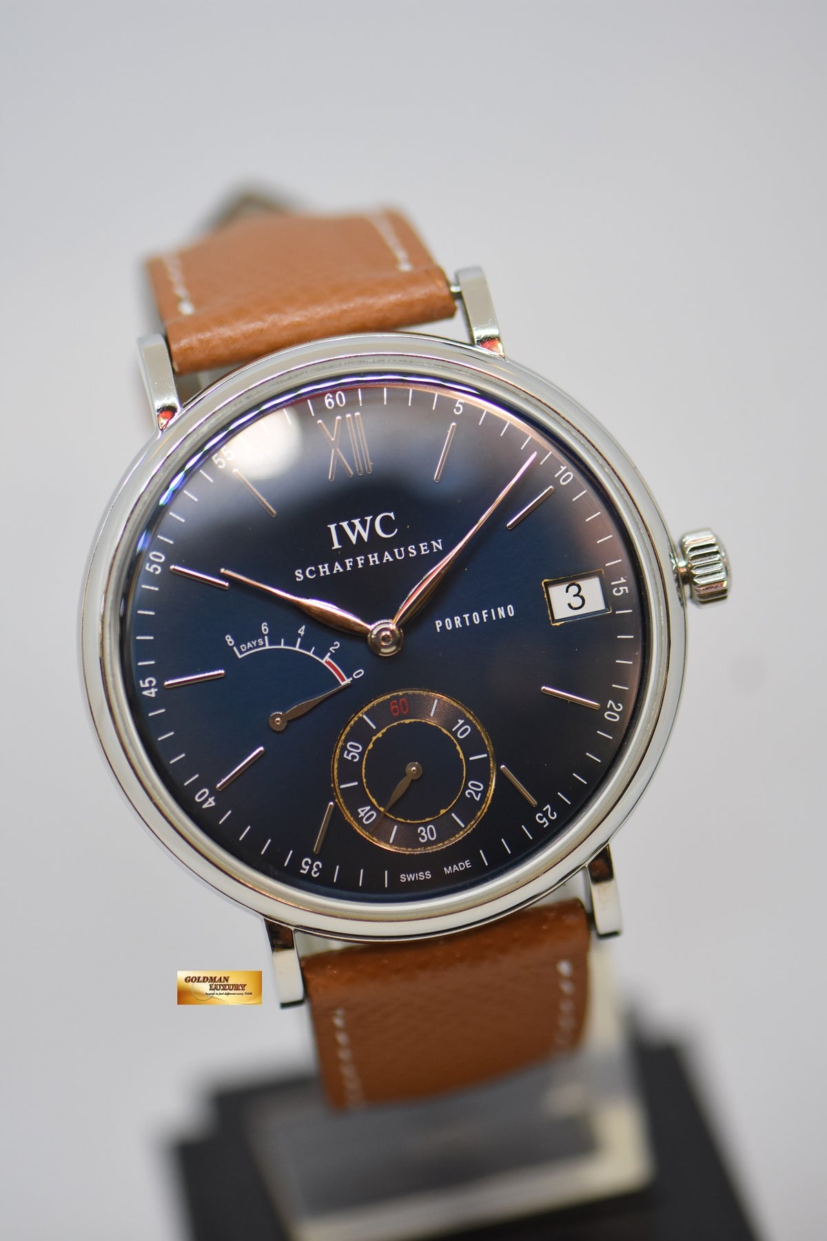 [SOLD] IWC PORTOFINO 43mm 8 DAYS POWER RESERVE MANUAL WINDING BLUE DIAL IW5101-06 (NEAR MINT)