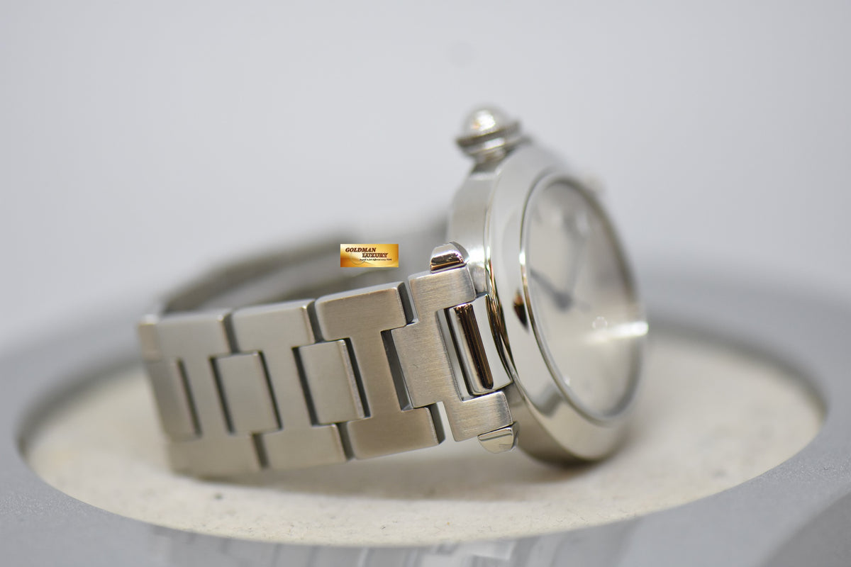 [SOLD] CARTIER PASHA 35mm STEEL IN BRACELET SILVER DIAL AUTOMATIC 2423 (MINT) (WATCH ONLY)