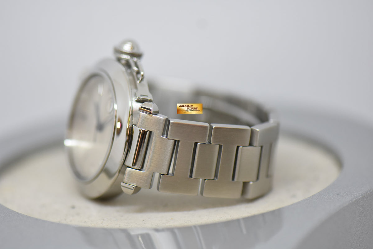 [SOLD] CARTIER PASHA 35mm STEEL IN BRACELET SILVER DIAL AUTOMATIC 2423 (MINT) (WATCH ONLY)