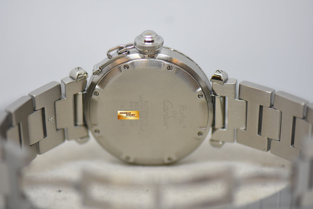 [SOLD] CARTIER PASHA 35mm STEEL IN BRACELET SILVER DIAL AUTOMATIC 2423 (MINT) (WATCH ONLY)
