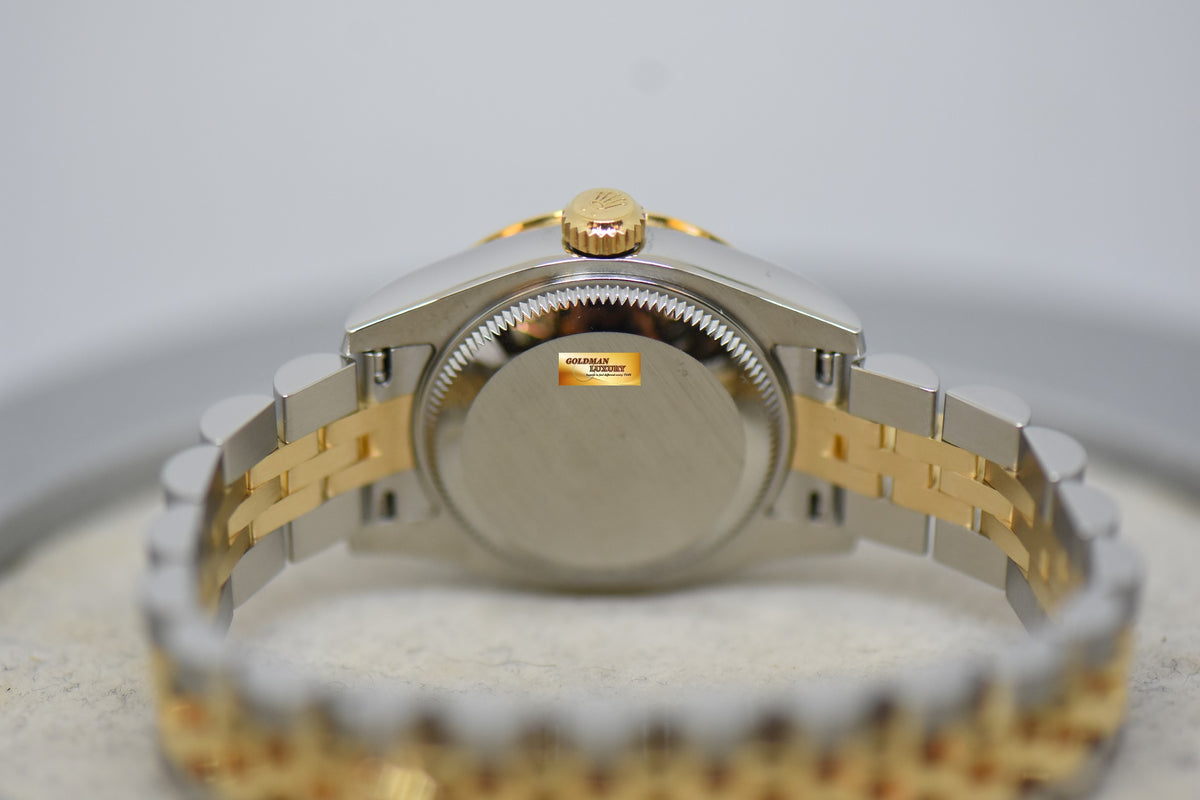[SOLD] ROLEX OYSTER DATEJUST 26mm YELLOW GOLD / STEEL IN JUBILEE BRACELET SILVER DIAMOND DIAL & ORIGINAL DIAMOND / FLUTED BEZEL 179313 (MINT)