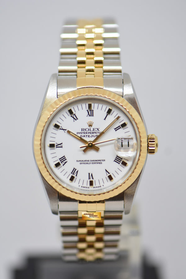 [SOLD] ROLEX OYSTER DATEJUST 31mm HALF-GOLD IN JUBILEE BRACELET WHITE DIAL 68273 (MINT)