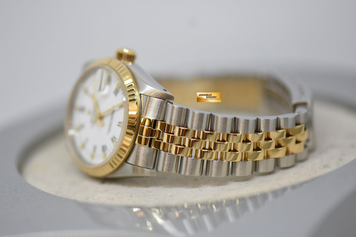 [SOLD] ROLEX OYSTER DATEJUST 31mm HALF-GOLD IN JUBILEE BRACELET WHITE DIAL 68273 (MINT)