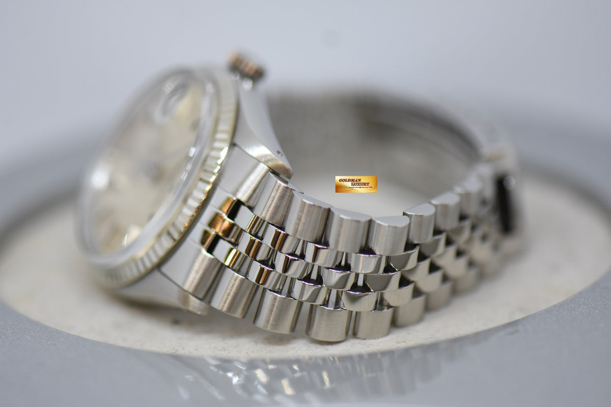 [SOLD] ROLEX OYSTER DATEJUST 36mm STEEL IN JUBILEE BRACELET SILVER LINEN DIAL 16014 (QUICKSET-DIAL) (MINT)