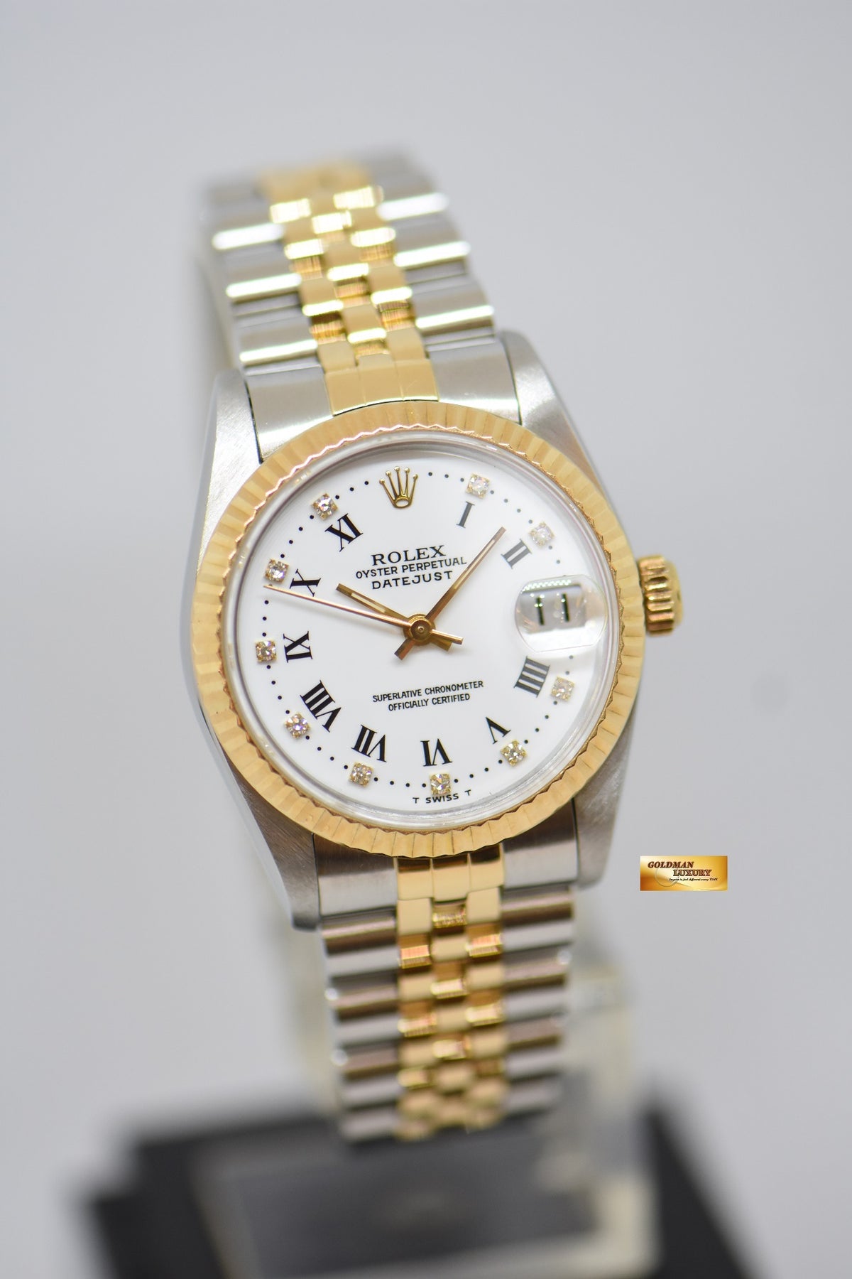 [SOLD] ROLEX OYSTER DATEJUST 31mm HALF-GOLD IN JUBILEE BRACELET WHITE DIAMOND DIAL 68273 (MINT)