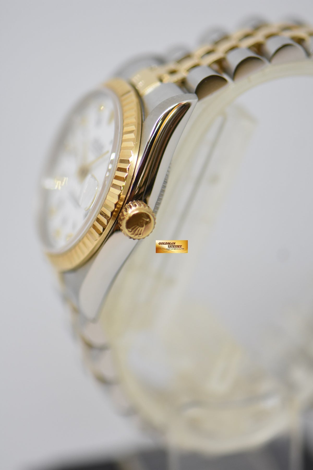 [SOLD] ROLEX OYSTER DATEJUST 31mm HALF-GOLD IN JUBILEE BRACELET WHITE DIAMOND DIAL 68273 (MINT)