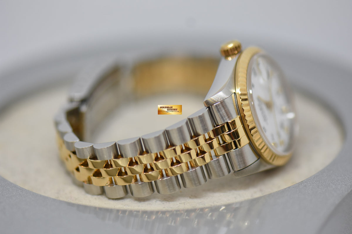 [SOLD] ROLEX OYSTER DATEJUST 31mm HALF-GOLD IN JUBILEE BRACELET WHITE DIAMOND DIAL 68273 (MINT)