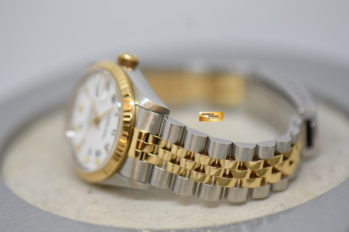 [SOLD] ROLEX OYSTER DATEJUST 31mm HALF-GOLD IN JUBILEE BRACELET WHITE DIAMOND DIAL 68273 (MINT)