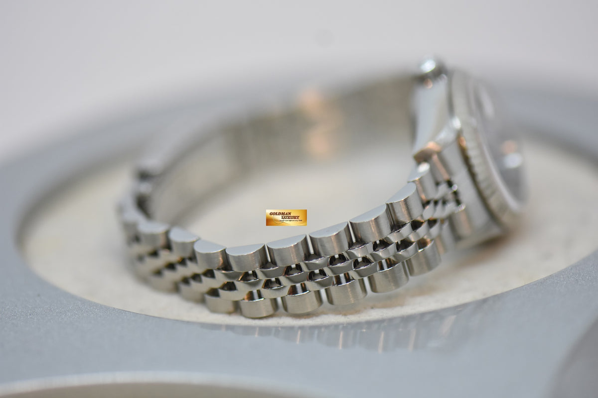 [SOLD] ROLEX OYSTER DATEJUST 26mm STEEL IN JUBILEE BRACELET BLACK DIAMOND DIAL 79174 (MINT)