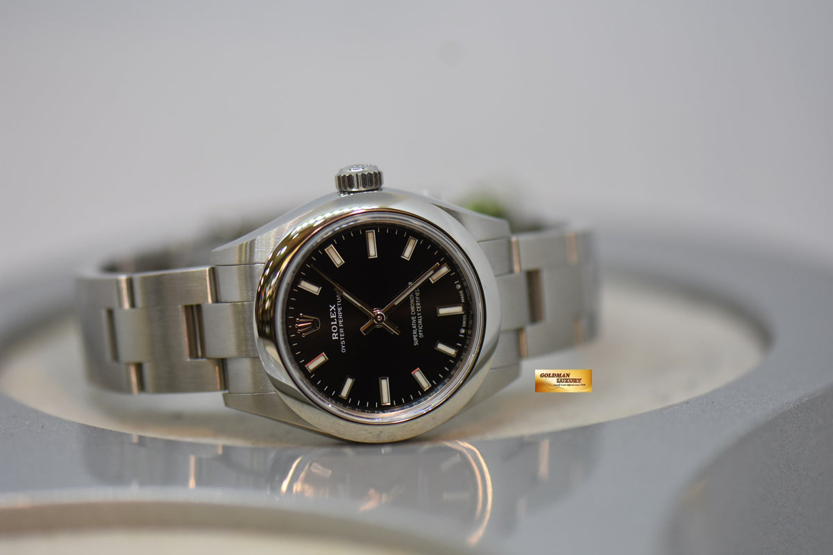 [SOLD] ROLEX OYSTER PERPETUAL 28mm STEEL IN OYSTER BRACELET BLACK DIAL 276200 (NEW-UNWORN)