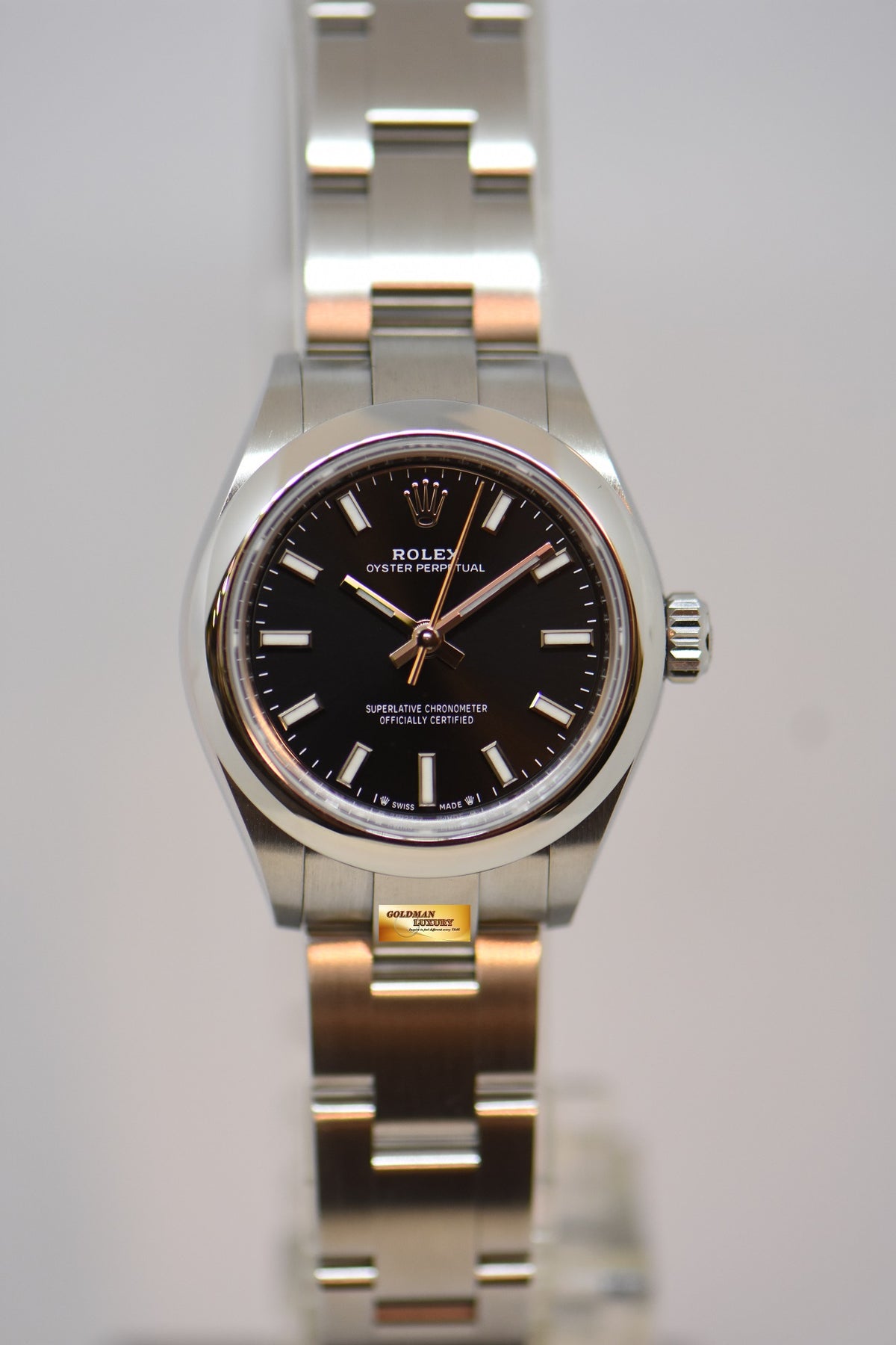 [SOLD] ROLEX OYSTER PERPETUAL 28mm STEEL IN OYSTER BRACELET BLACK DIAL 276200 (NEW-UNWORN)