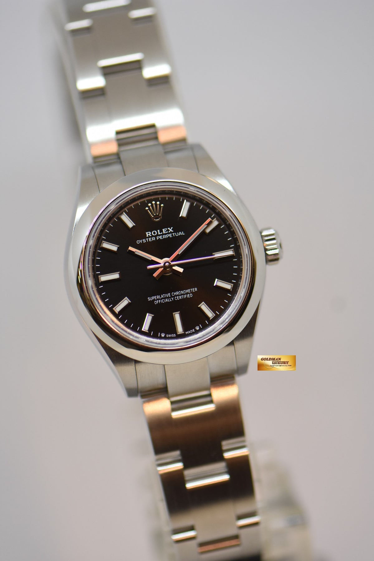 [SOLD] ROLEX OYSTER PERPETUAL 28mm STEEL IN OYSTER BRACELET BLACK DIAL 276200 (NEW-UNWORN)