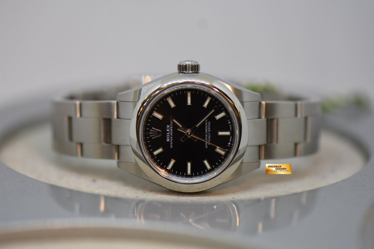 [SOLD] ROLEX OYSTER PERPETUAL 28mm STEEL IN OYSTER BRACELET BLACK DIAL 276200 (NEW-UNWORN)