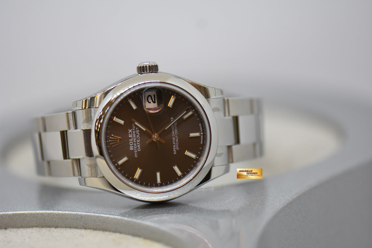 [SOLD] ROLEX OYSTER PERPETUAL DATEJUST 31mm STEEL IN OYSTER BRACELET DARK GREY DIAL 278240 (NEW-UNWORN)