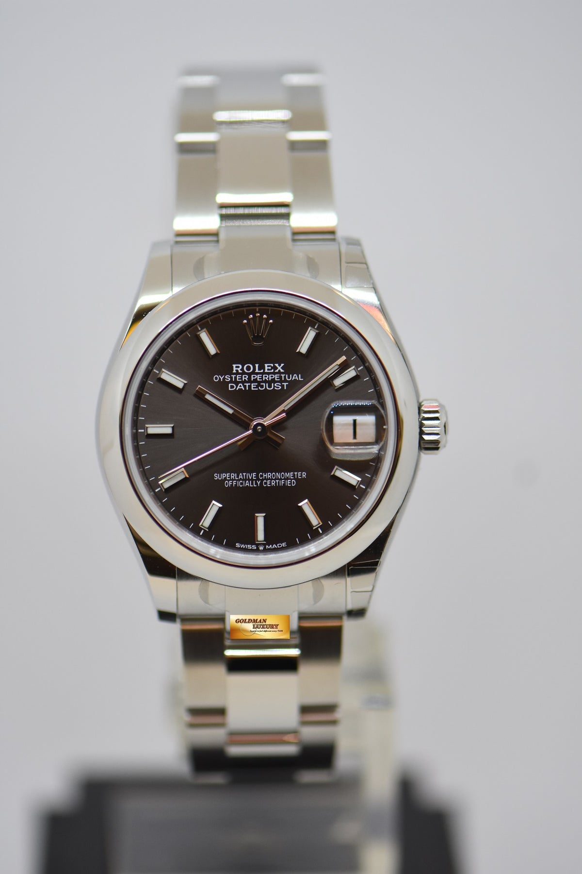 [SOLD] ROLEX OYSTER PERPETUAL DATEJUST 31mm STEEL IN OYSTER BRACELET DARK GREY DIAL 278240 (NEW-UNWORN)