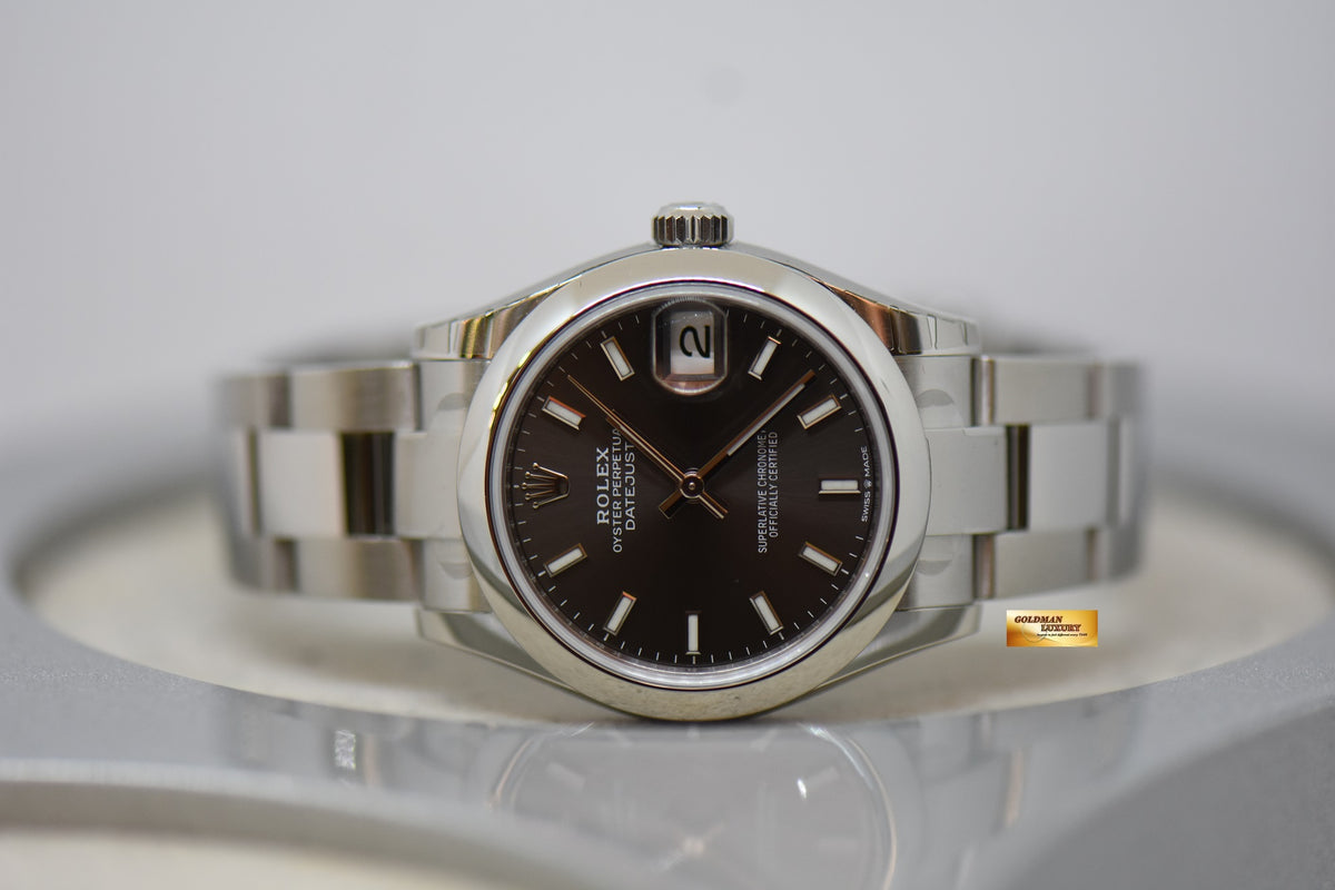 [SOLD] ROLEX OYSTER PERPETUAL DATEJUST 31mm STEEL IN OYSTER BRACELET DARK GREY DIAL 278240 (NEW-UNWORN)