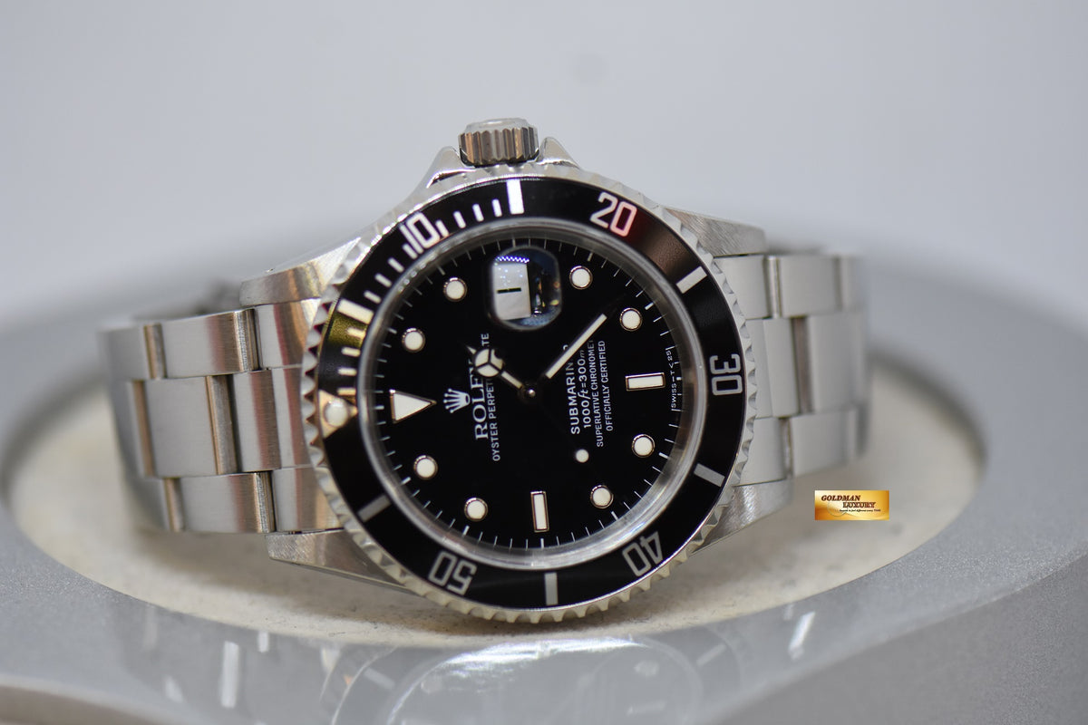 [SOLD] ROLEX OYSTER PERPETUAL SUBMARINER 40mm STEEL IN BRACELET 40mm BLACK TRITIUM DIAL 16610 (NEO-VINTAGE)