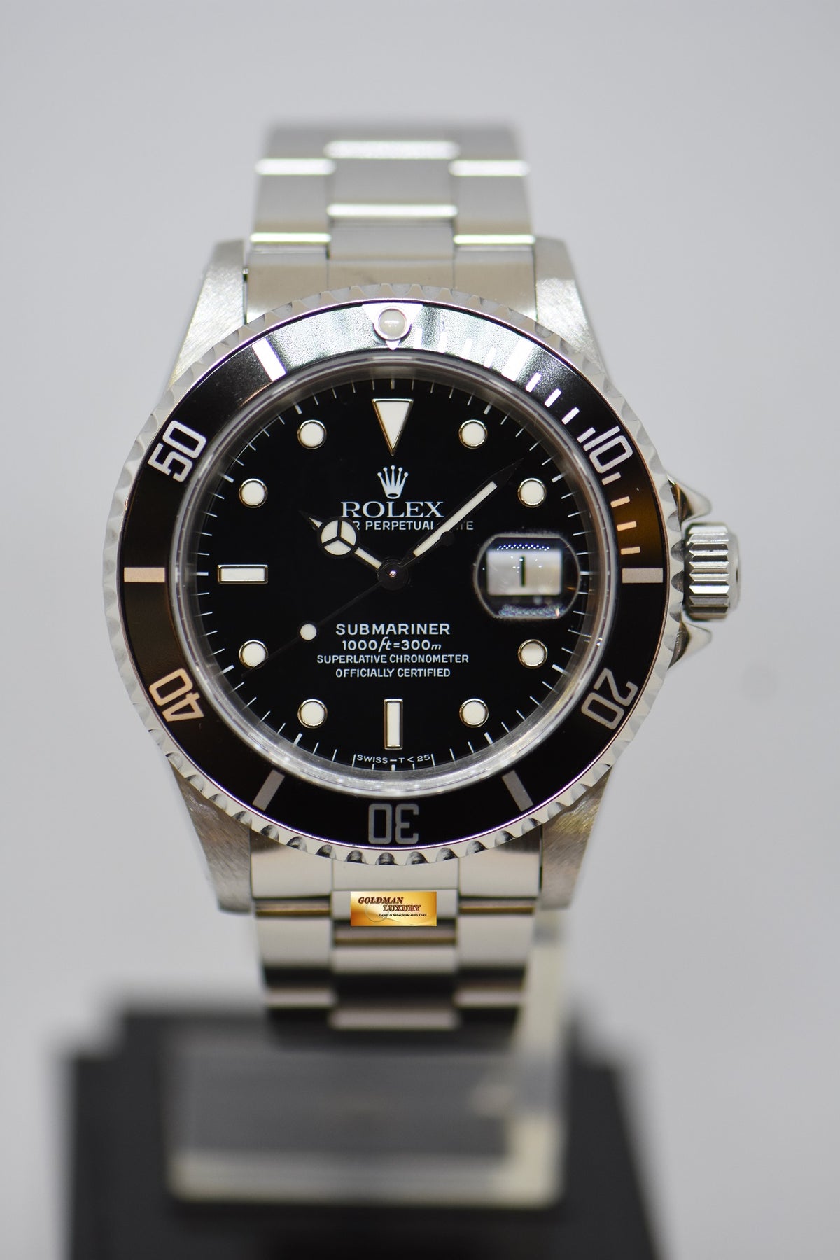[SOLD] ROLEX OYSTER PERPETUAL SUBMARINER 40mm STEEL IN BRACELET 40mm BLACK TRITIUM DIAL 16610 (NEO-VINTAGE)