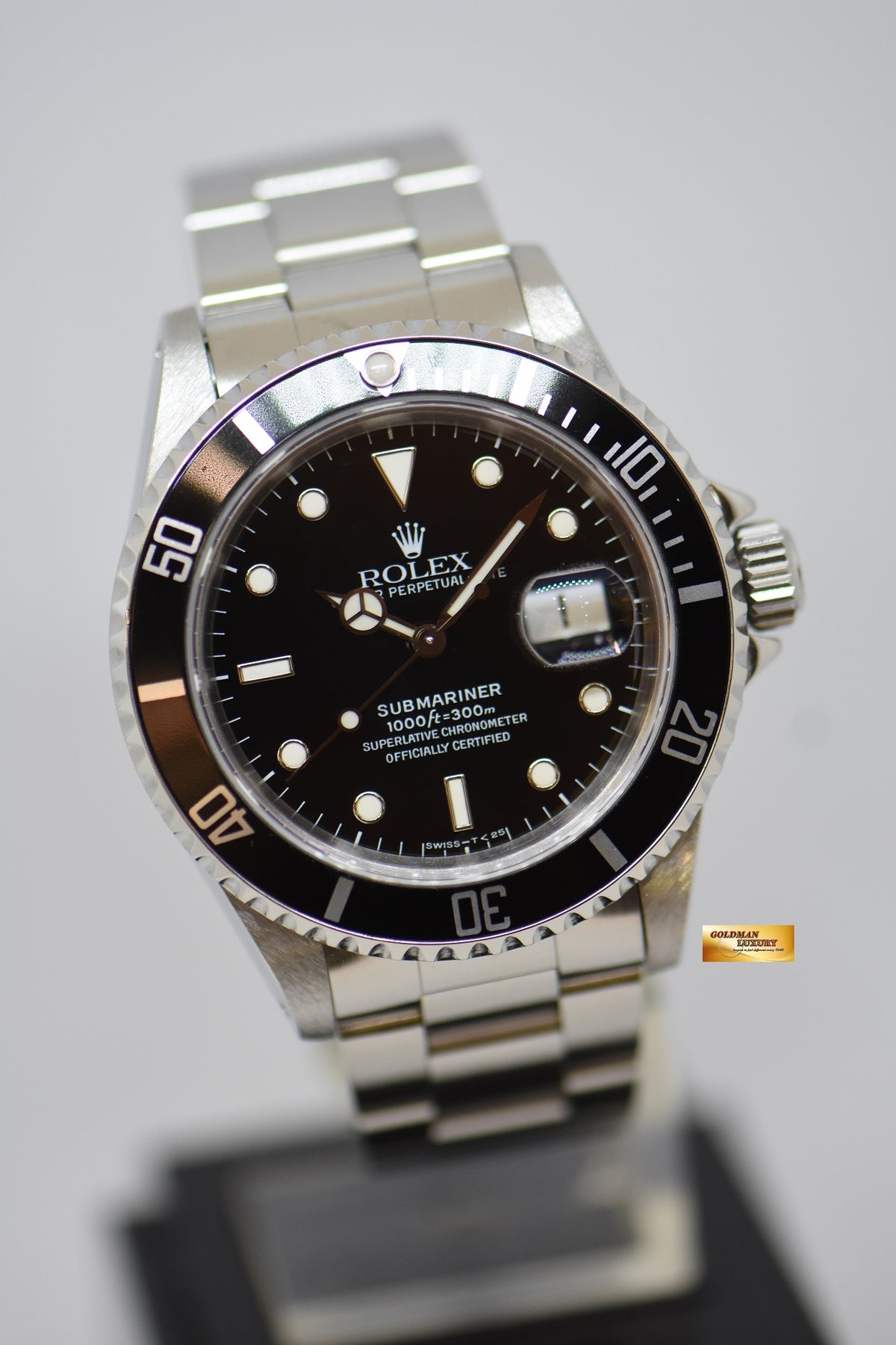 [SOLD] ROLEX OYSTER PERPETUAL SUBMARINER 40mm STEEL IN BRACELET 40mm BLACK TRITIUM DIAL 16610 (NEO-VINTAGE)