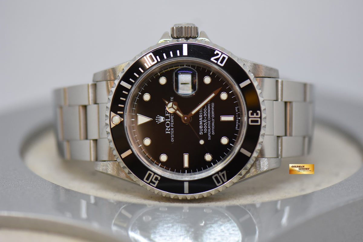 [SOLD] ROLEX OYSTER PERPETUAL SUBMARINER 40mm STEEL IN BRACELET 40mm BLACK TRITIUM DIAL 16610 (NEO-VINTAGE)