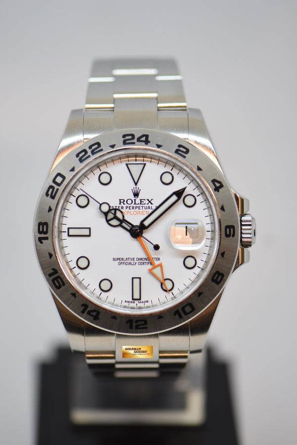[SOLD] ROLEX OYSTER PERPETUAL EXPLORER II 42mm STEEL IN BRACELET WHITE DIAL 216570 (LNIB)