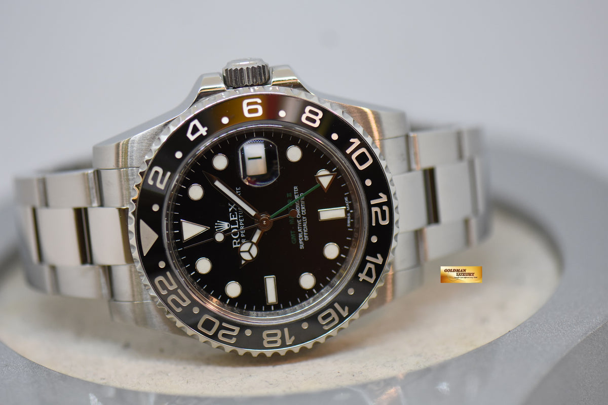 [SOLD] ROLEX OYSTER PERPETUAL GMT-MASTER II 40mm CERAMIC BLACK BEZEL OYSTER STEEL BRACELET 116710LN (MINT)