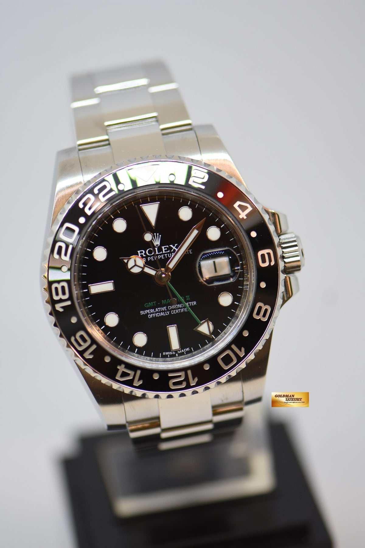 [SOLD] ROLEX OYSTER PERPETUAL GMT-MASTER II 40mm CERAMIC BLACK BEZEL OYSTER STEEL BRACELET 116710LN (MINT)