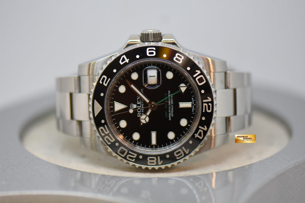 [SOLD] ROLEX OYSTER PERPETUAL GMT-MASTER II 40mm CERAMIC BLACK BEZEL OYSTER STEEL BRACELET 116710LN (MINT)