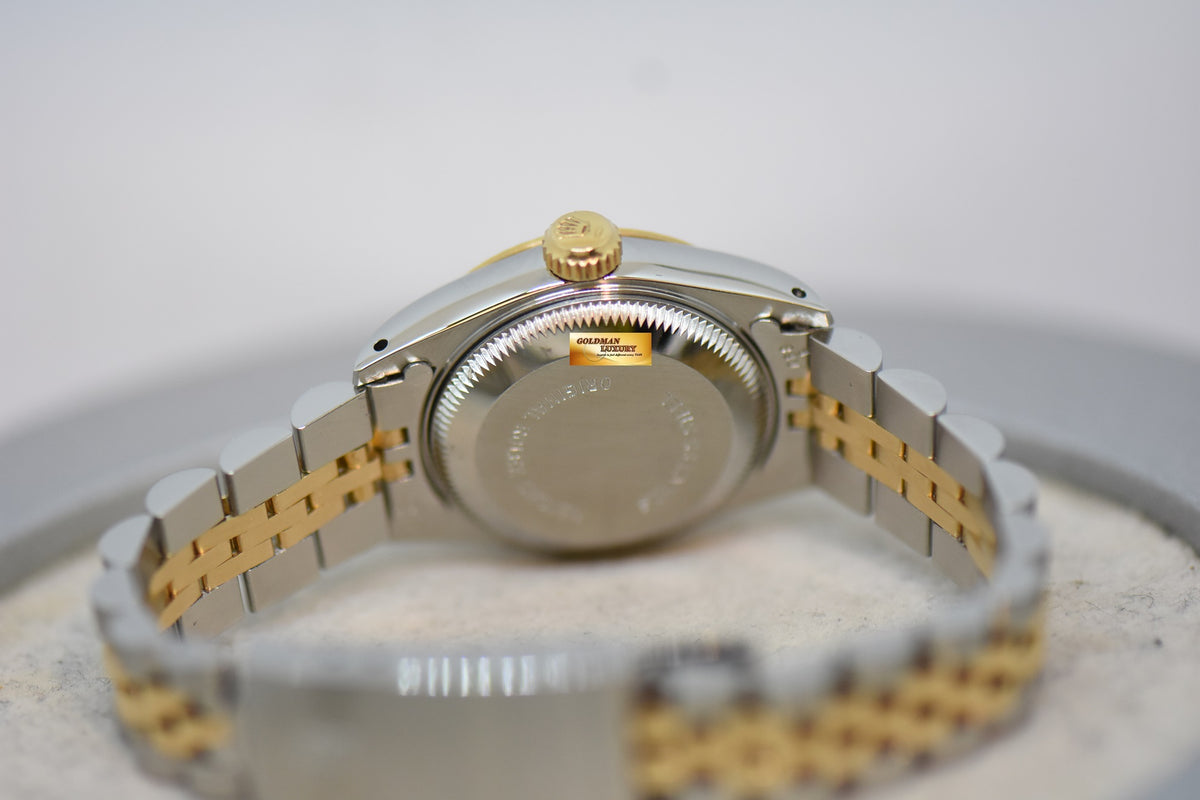 [SOLD] ROLEX OYSTER DATEJUST 26mm HALF-GOLD IN JUBILEE BRACELET GOLD DIAL 69173 (MINT)