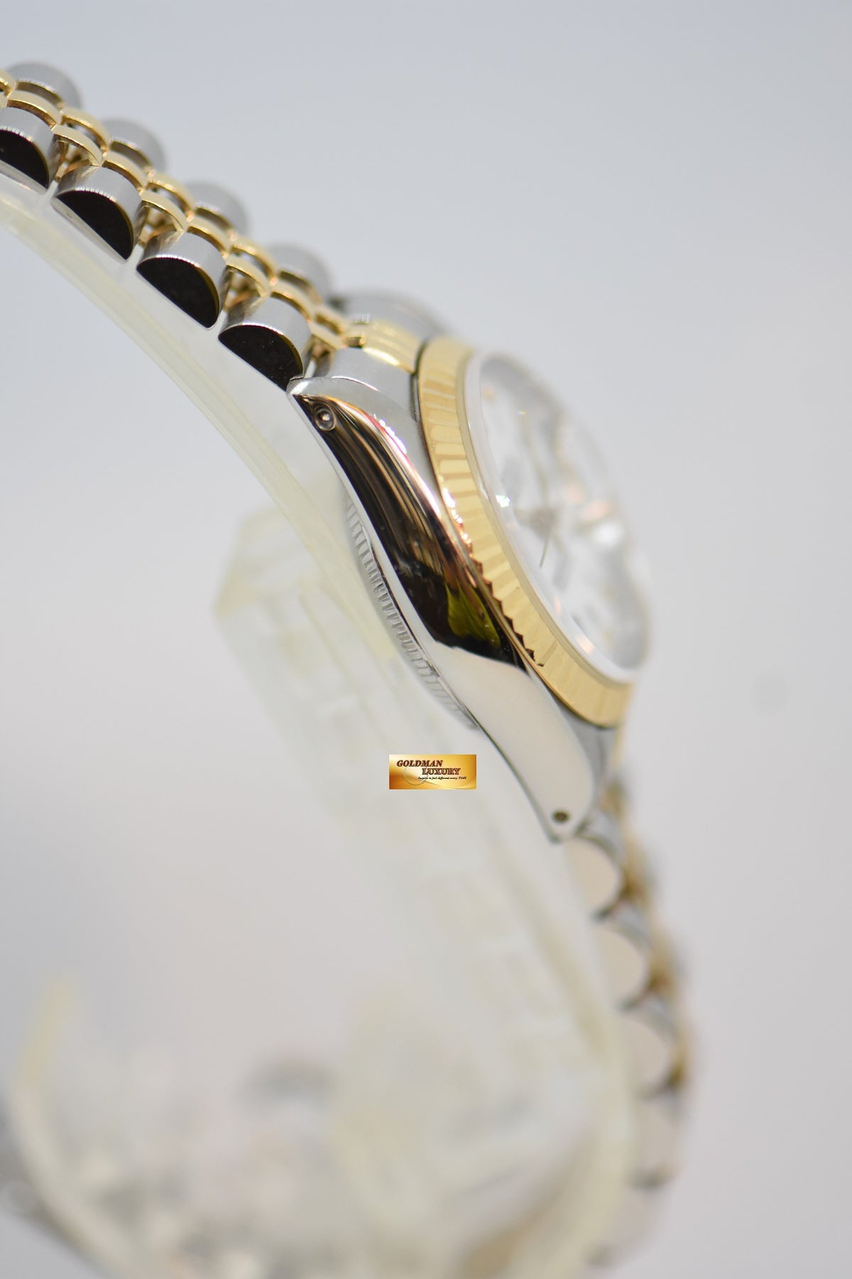 [SOLD] ROLEX OYSTER DATEJUST 26mm HALF-GOLD IN JUBILEE BRACELET WHITE DIAMOND ROMAN DIAL 69173 (MINT)