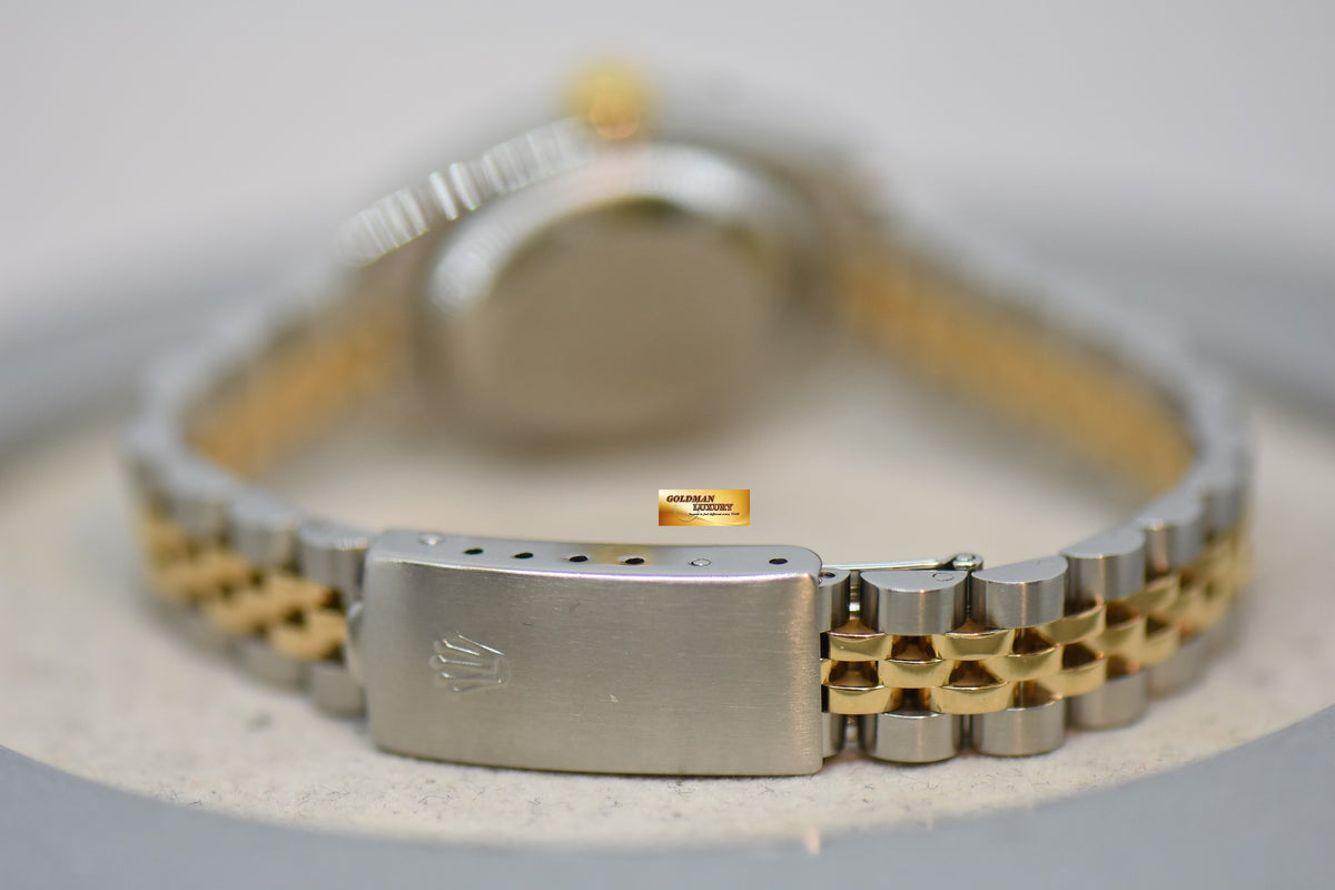 [SOLD] ROLEX OYSTER DATEJUST 26mm HALF-GOLD IN JUBILEE BRACELET WHITE DIAMOND ROMAN DIAL 69173 (MINT)