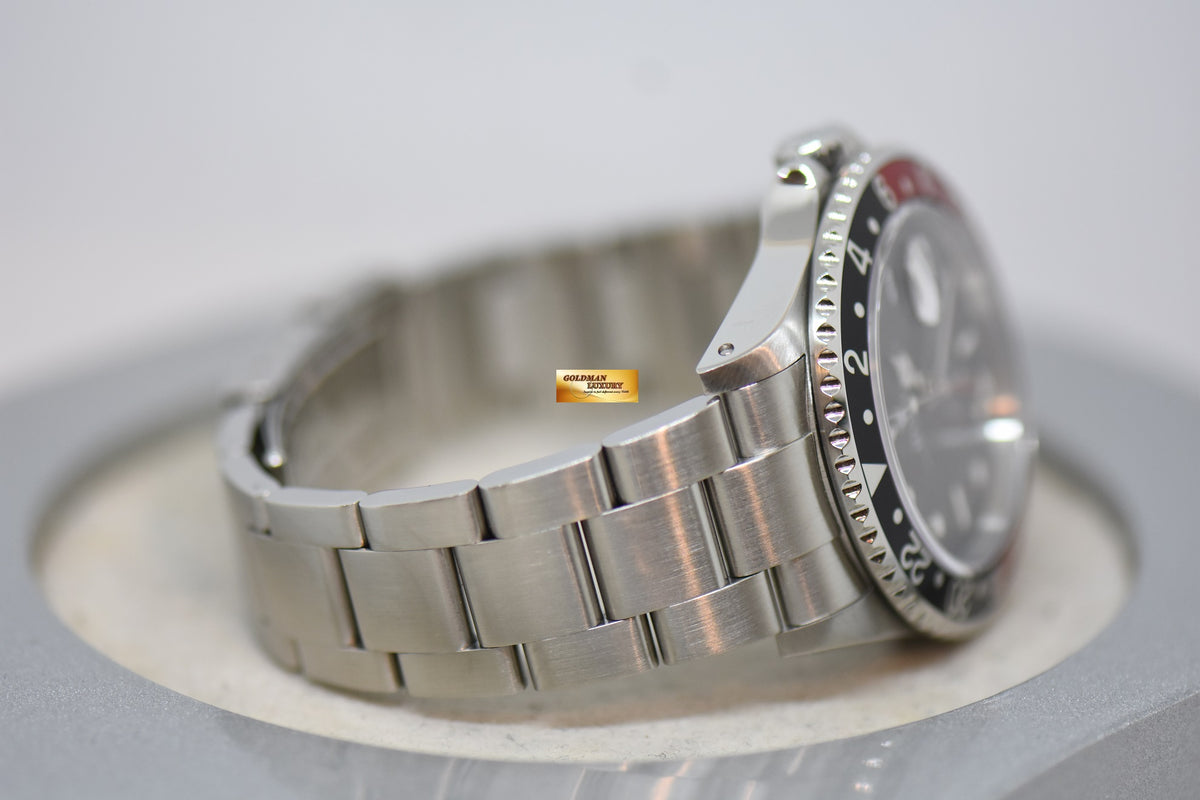 [SOLD] ROLEX OYSTER PERPETUAL GMT-MASTER II 40mm “COKE BEZEL” RED/BLACK BEZEL OYSTER STEEL BRACELET 16710 (PINHOLE CASE) (LNIB)