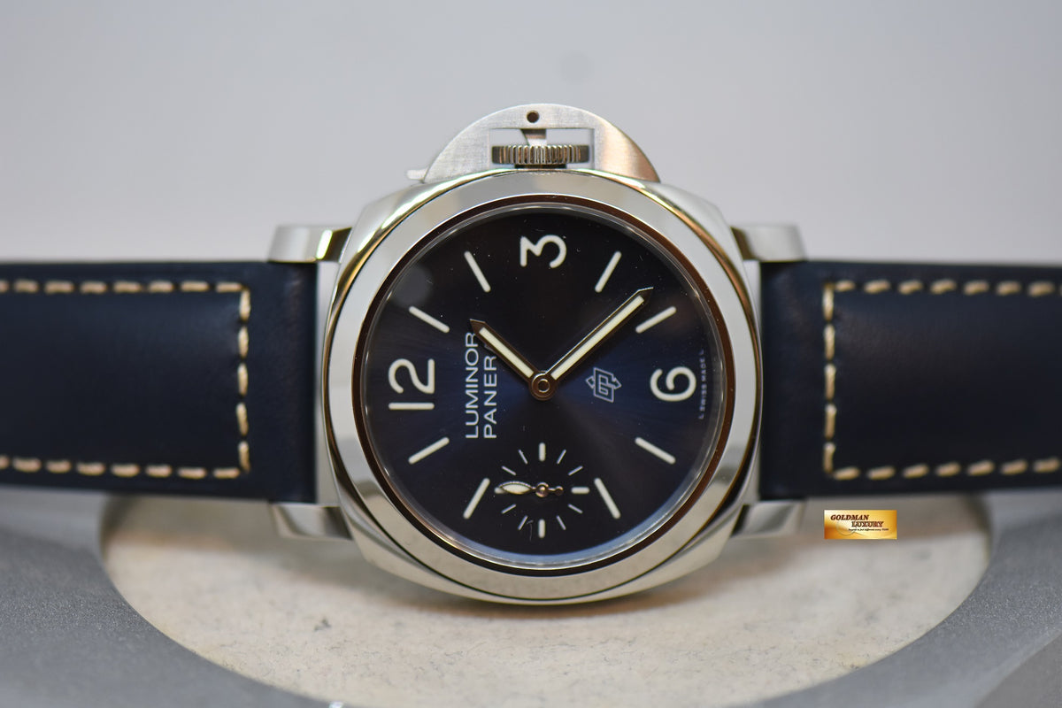 [SOLD] PANERAI LUMINOR BLU MARE 44mm STEEL IN LEATHER STRAP MANUAL WINDING PAM 1085 (NEW-UNWORN)