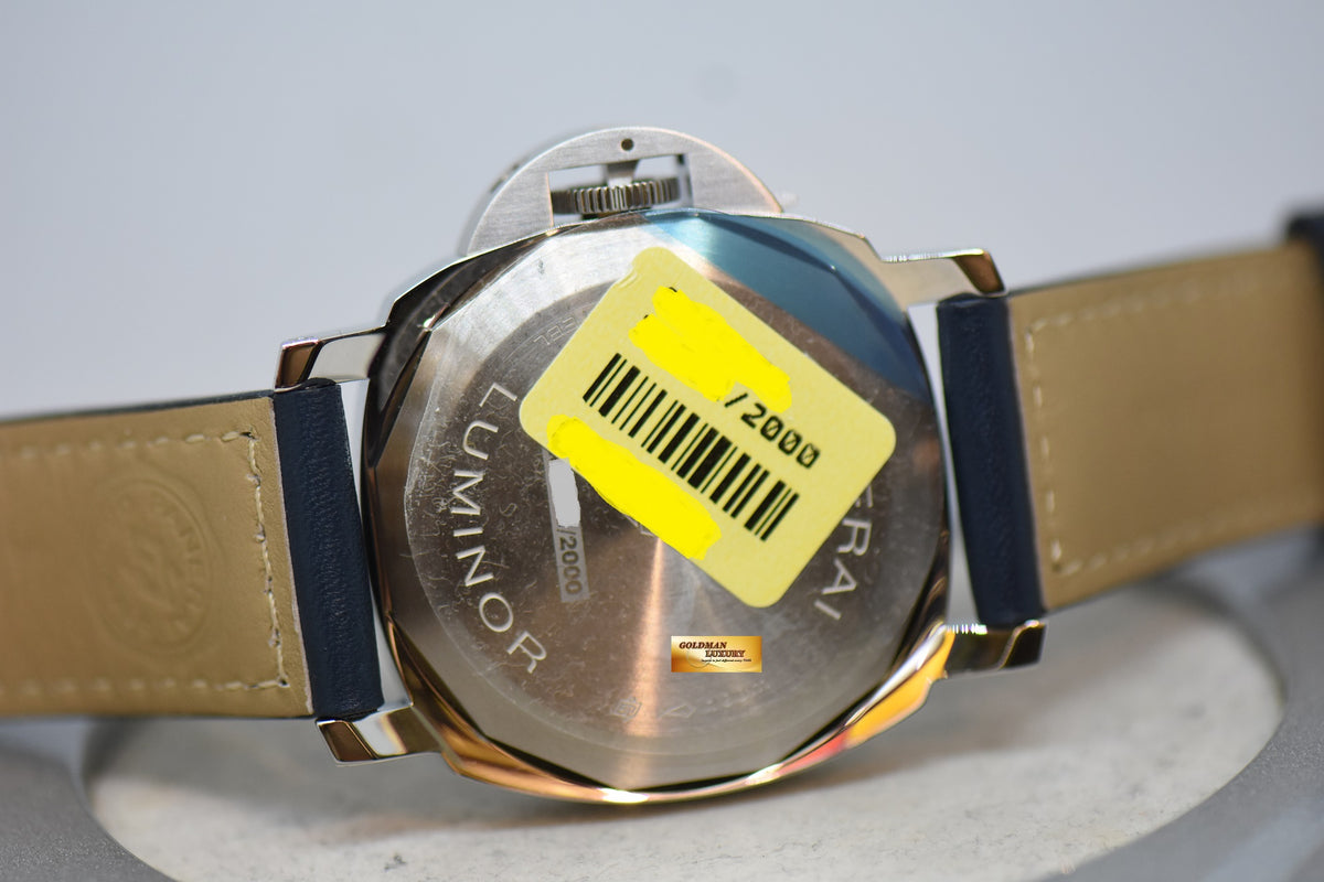 [SOLD] PANERAI LUMINOR BLU MARE 44mm STEEL IN LEATHER STRAP MANUAL WINDING PAM 1085 (NEW-UNWORN)