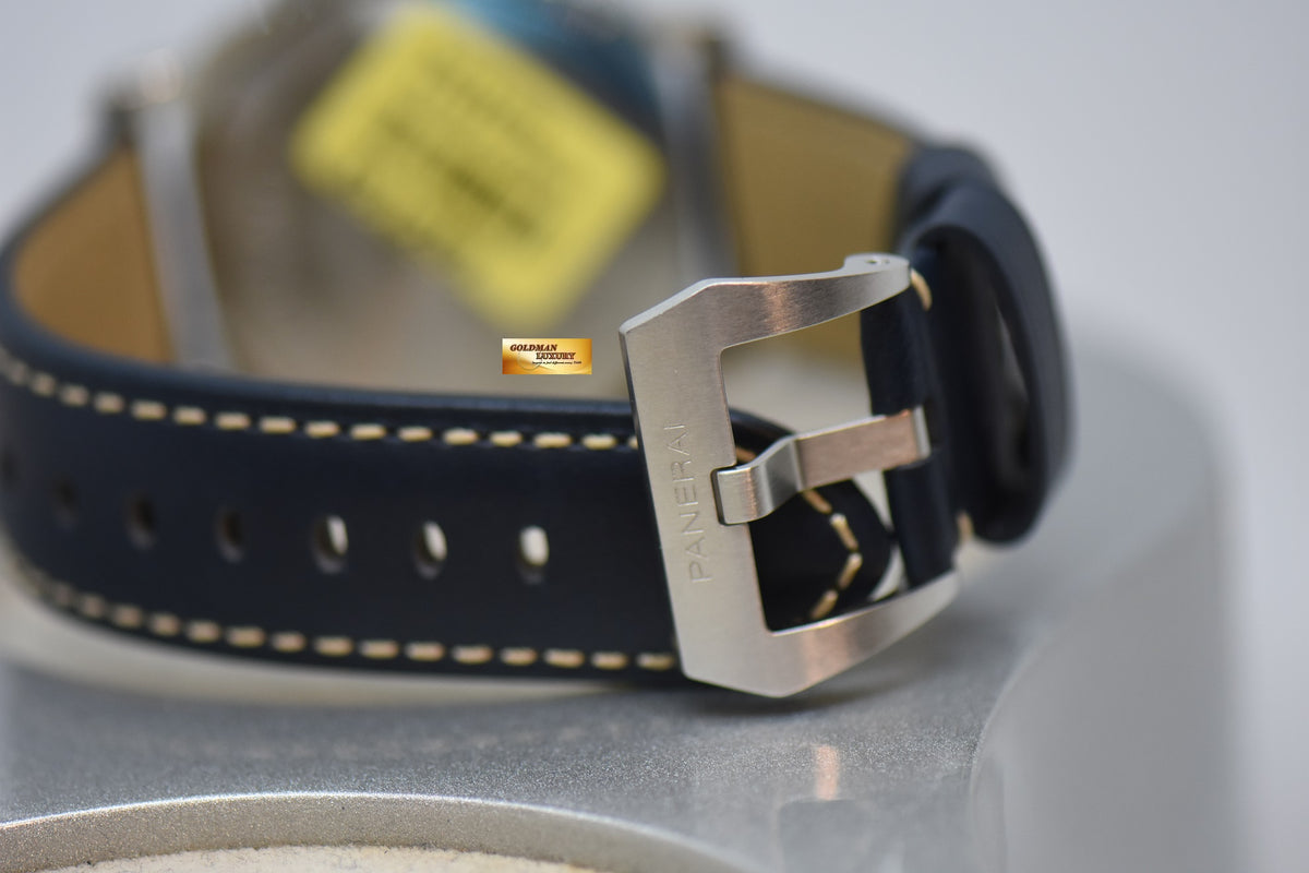 [SOLD] PANERAI LUMINOR BLU MARE 44mm STEEL IN LEATHER STRAP MANUAL WINDING PAM 1085 (NEW-UNWORN)