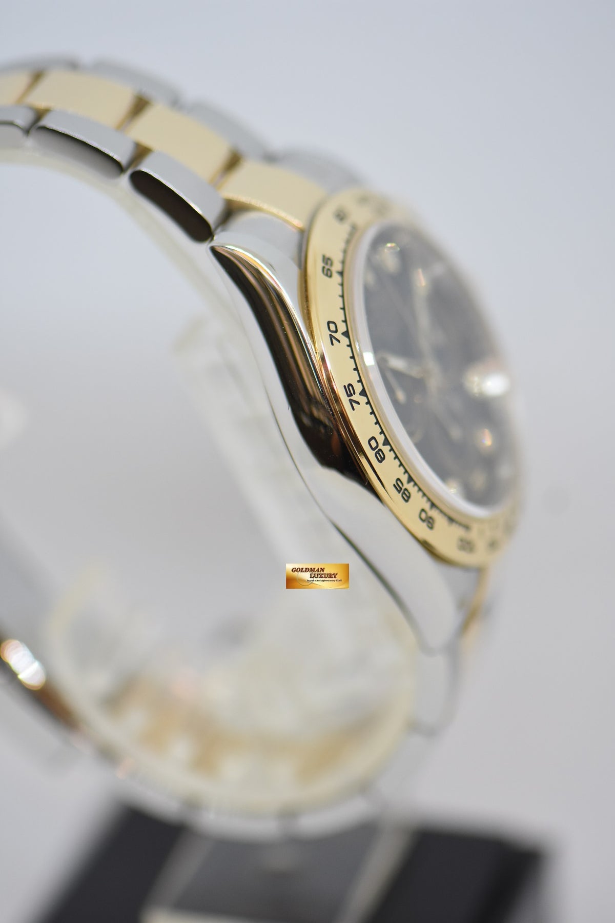 [SOLD] ROLEX OYSTER PERPETUAL DAYTONA GOLD / STEEL IN BRACELET DIAMOND DIAL BLACK 116503 (LNIB)