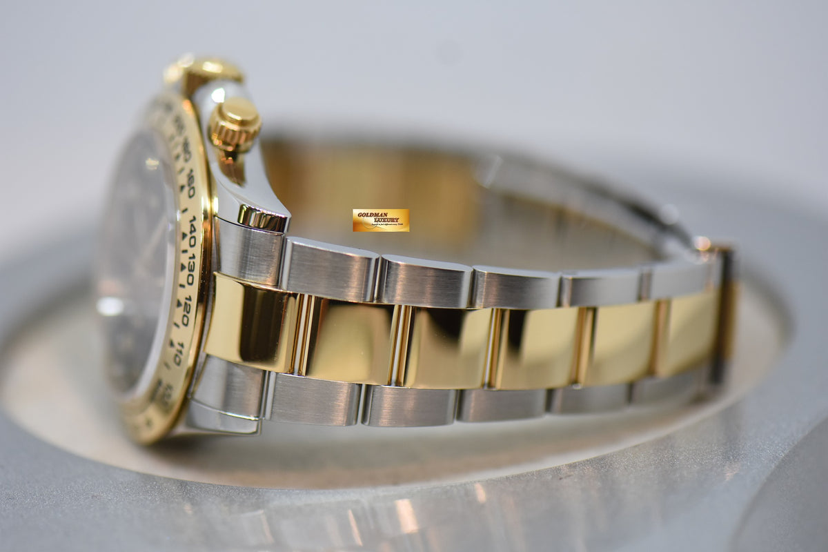 [SOLD] ROLEX OYSTER PERPETUAL DAYTONA GOLD / STEEL IN BRACELET DIAMOND DIAL BLACK 116503 (LNIB)