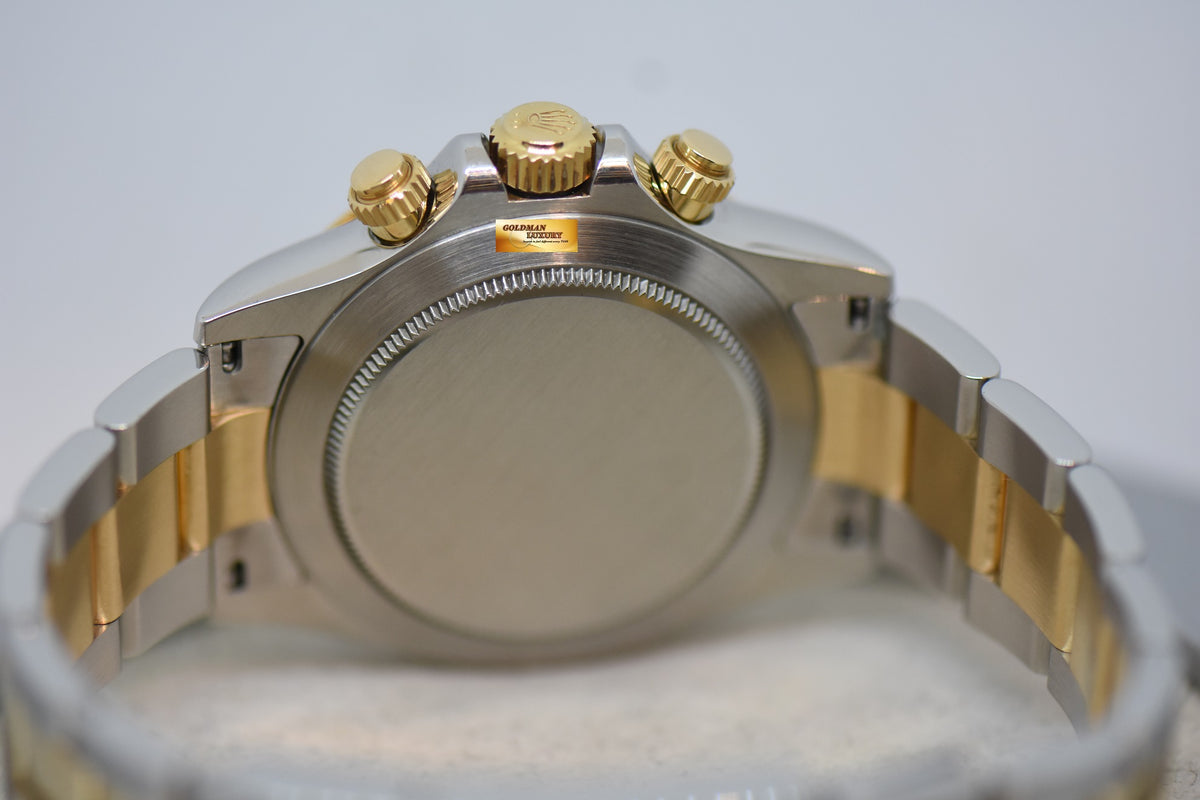 [SOLD] ROLEX OYSTER PERPETUAL DAYTONA GOLD / STEEL IN BRACELET DIAMOND DIAL BLACK 116503 (LNIB)