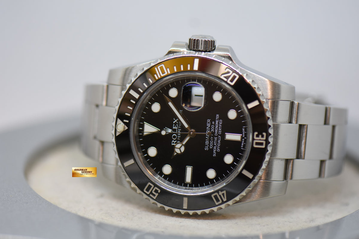 [SOLD] ROLEX OYSTER SUBMARINER 40mm STEEL IN OYSTER BRACELET BLACK DIAL CERAMIC BEZEL 116610LN (MINT)
