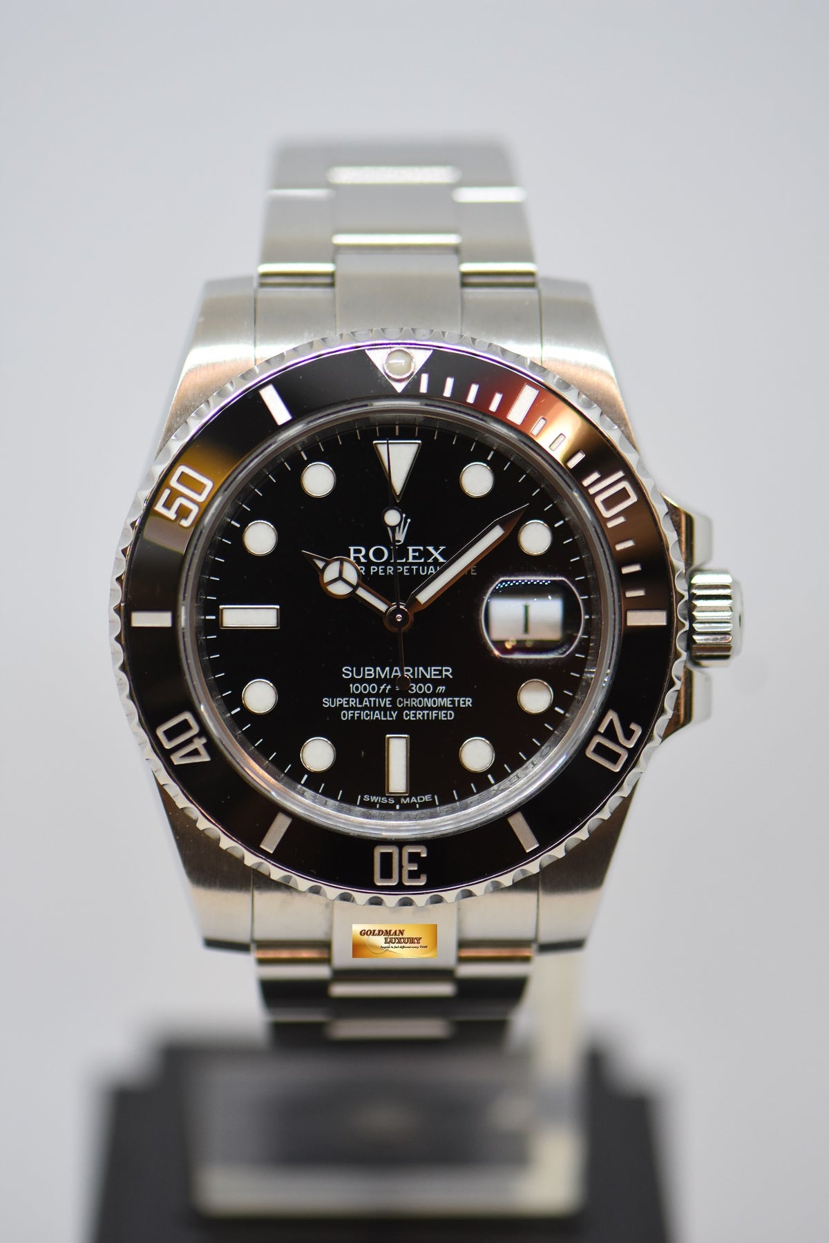 [SOLD] ROLEX OYSTER SUBMARINER 40mm STEEL IN OYSTER BRACELET BLACK DIAL CERAMIC BEZEL 116610LN (MINT)
