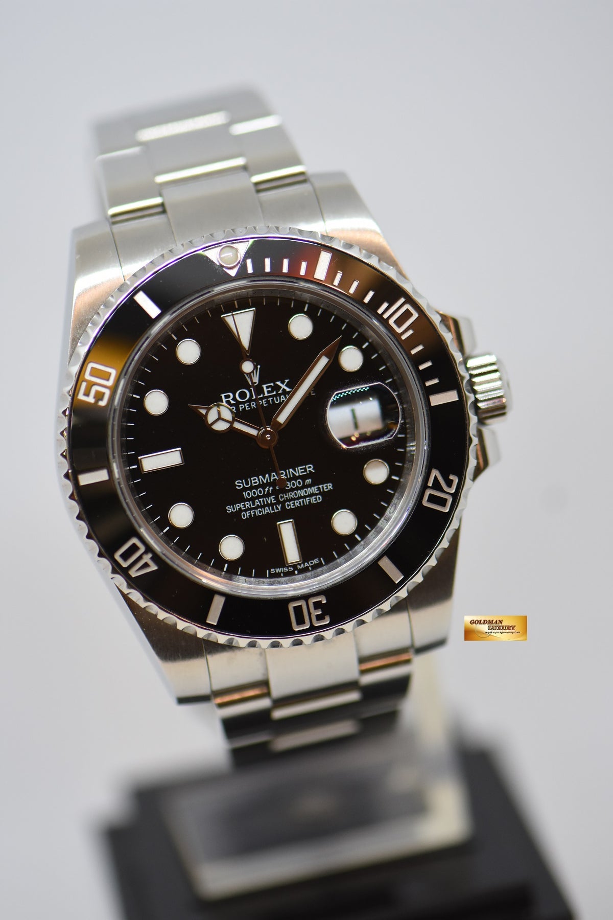 [SOLD] ROLEX OYSTER SUBMARINER 40mm STEEL IN OYSTER BRACELET BLACK DIAL CERAMIC BEZEL 116610LN (MINT)